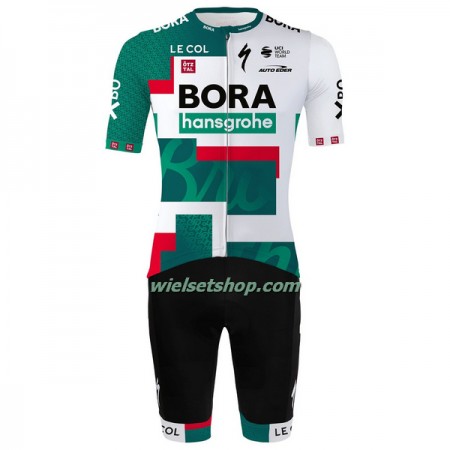 Fietskleding (Fietsshirt + Korte Koersbroek) 2022 Ronde van Frankrijk BORA-Hansgrohe - Wit
